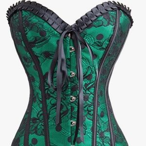 Green lace corset